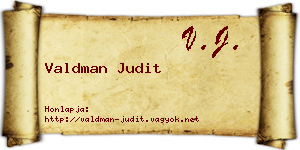 Valdman Judit névjegykártya